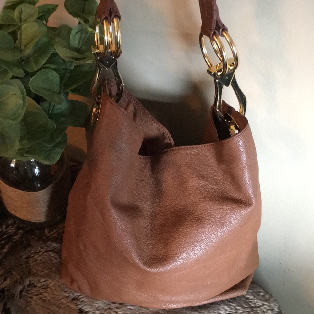 Rare! JPK Paris cognac premium leather bucket bag